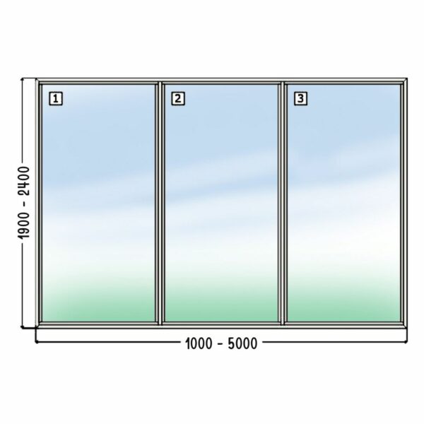 Glazen wand | Helder glas | 1500 mm | incl. C60-profiel
