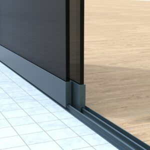 Rosa | 2-railssysteem glazen schuifwand | Getint glas