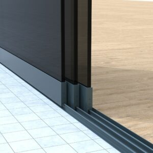 Rosa | 3-railssysteem glazen schuifwand | Getint glas