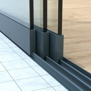 Rosa | 3-railssysteem glazen schuifwand | Helder glas