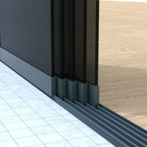 Rosa | 5-railssysteem glazen schuifwand | Getint glas