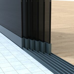 Rosa | 6-railssysteem glazen schuifwand | Getint glas